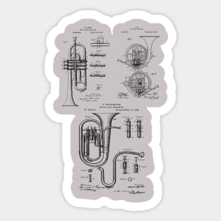 Classical Musician Brass Instruments Patents Sticker